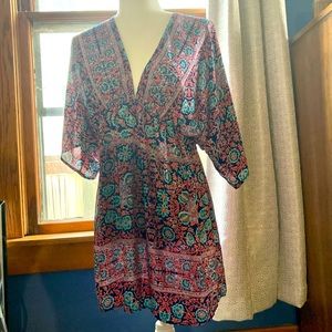 Bohemian, flowing, beach cover/mini dress/top